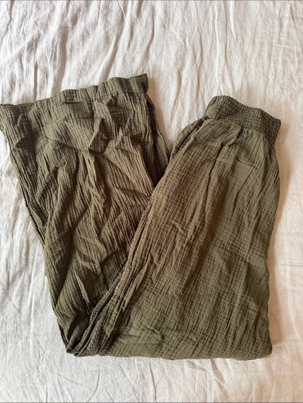 aerie Olive Green Wide Leg Pants